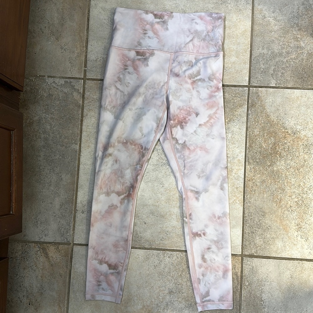 Athleta Pink marble leggings